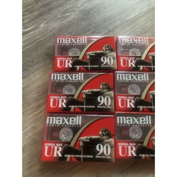 Maxwell UR 90 Minute Blank Audio Cassette Tapes Normal Bias Lot Of 9 Sealed - Picture 3 of 12